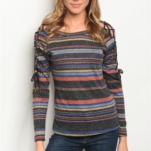 Available by Angela Fashion Long Sleeve Multi top